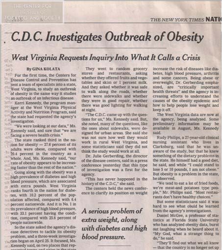 CDC invesitagates outbreak of obesity wm