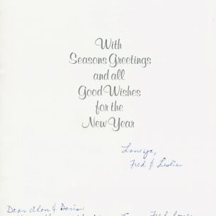 Christmas card from Fred Leslie MacDonald to AB Doris wm