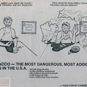 Tobacco the most dangerous and addictive drug cartoon wm