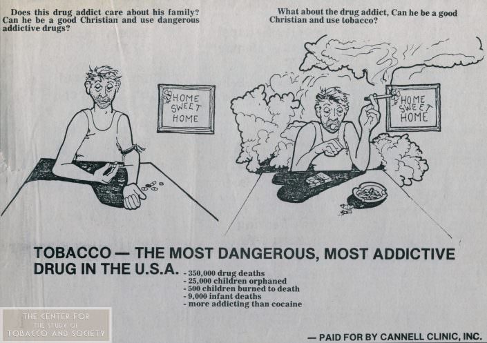 Tobacco the most dangerous and addictive drug cartoon wm