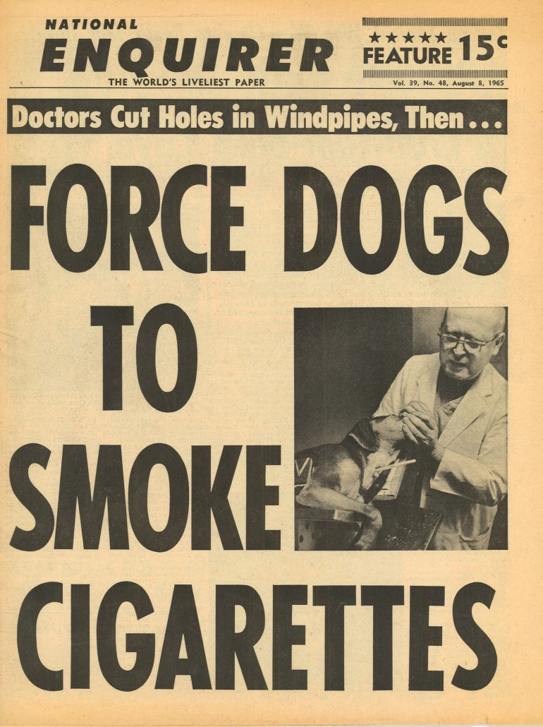 1965 National Enquirer Doctors Force Dogs to Smoke