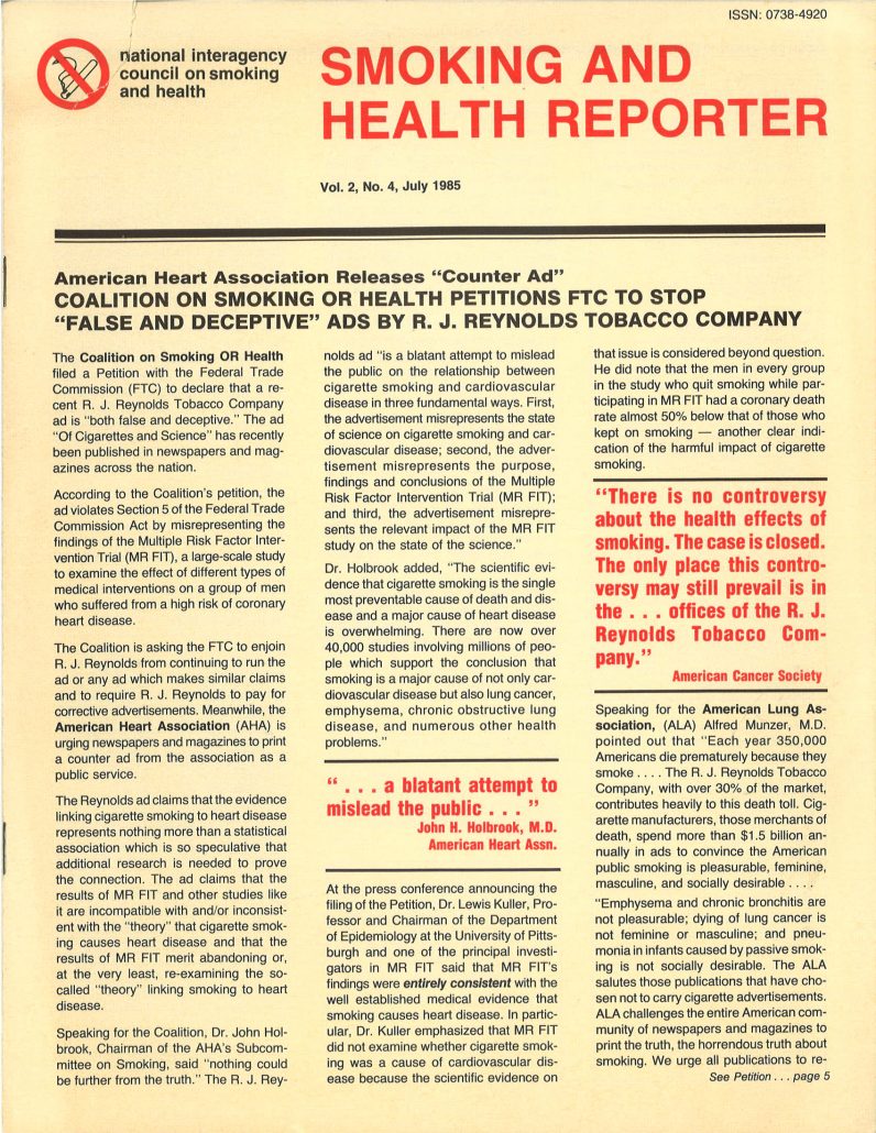 1985 Smoking and Health Reporter  p1