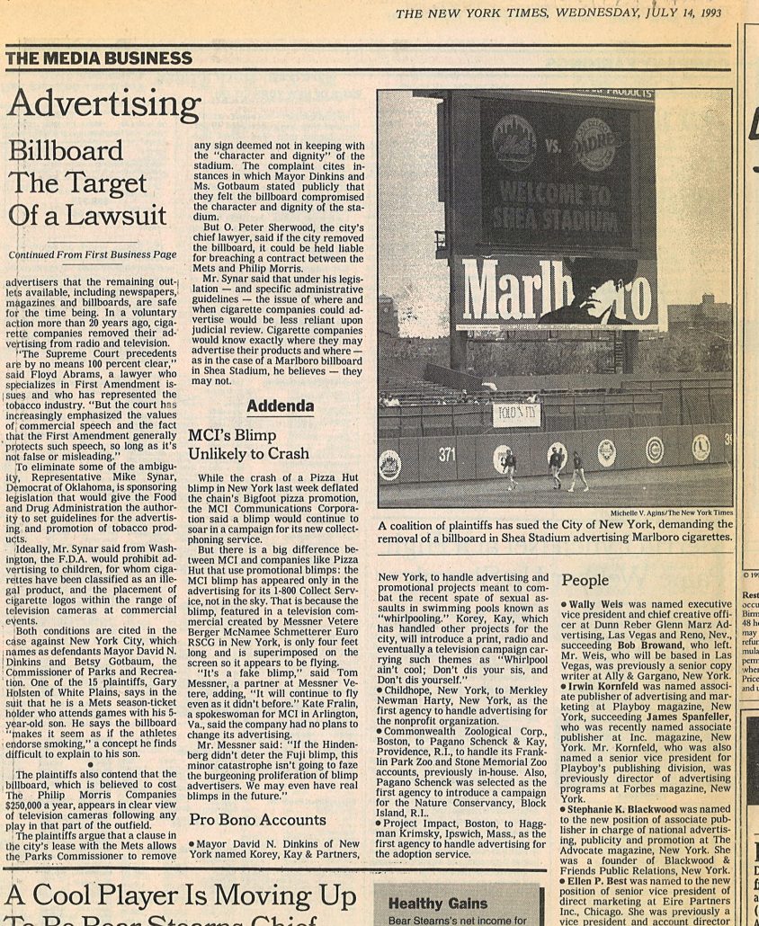 1993 Shea lawsuit New York Times