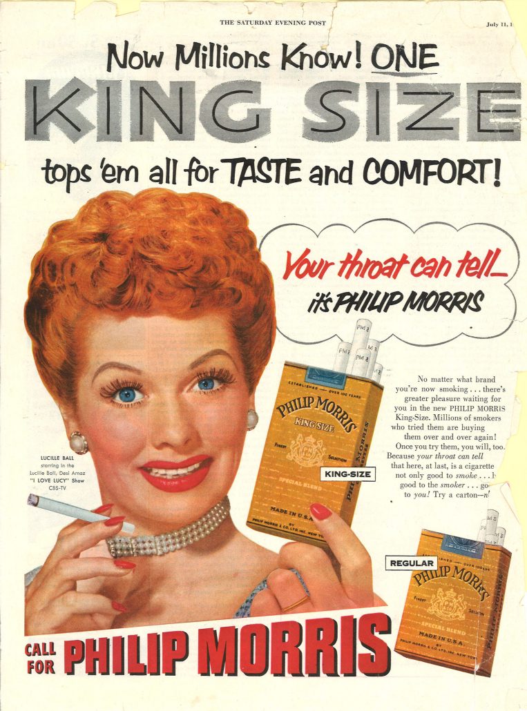 Lucy color ad for Philip Morris 1953