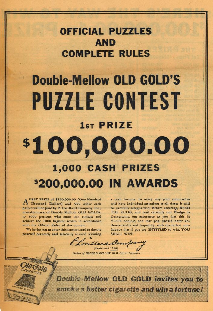 Old Gold Puzzle Contest