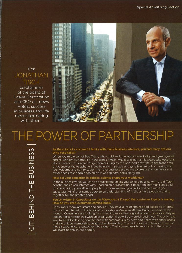 The New Yorker 2007 Tisch Ad Section  Page 1