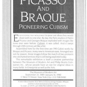 1989 Picasso Braque Exhibit Ad Sponsor PM wm