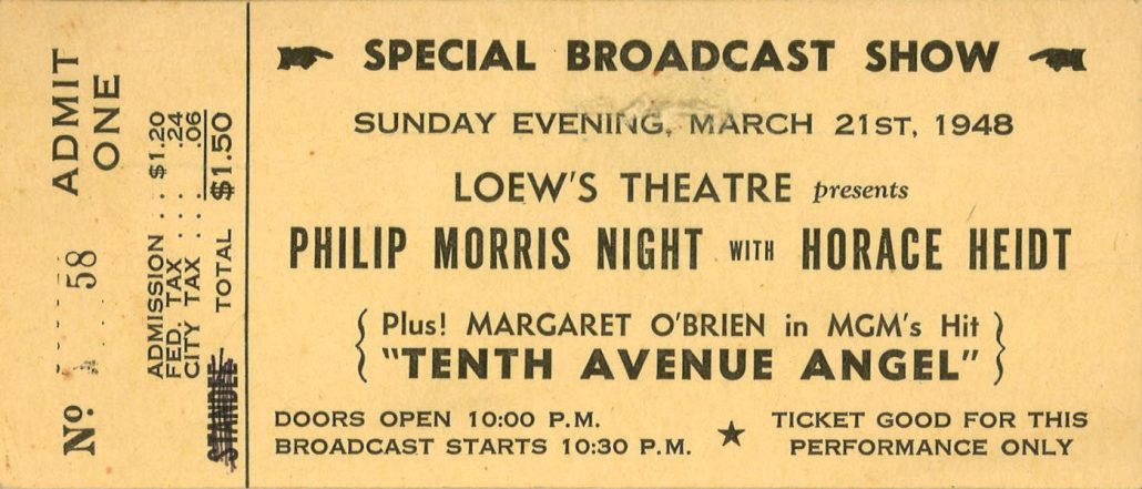 1948 Loews Theatre Philip Morris Night