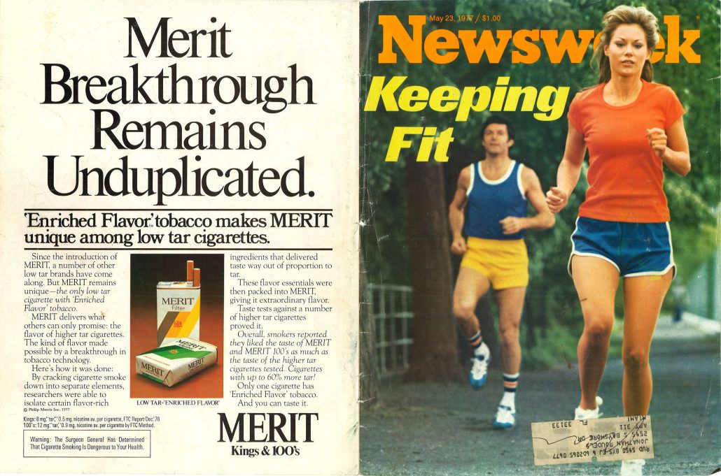 1977 Newsweek Keeping Fit and Merit ad