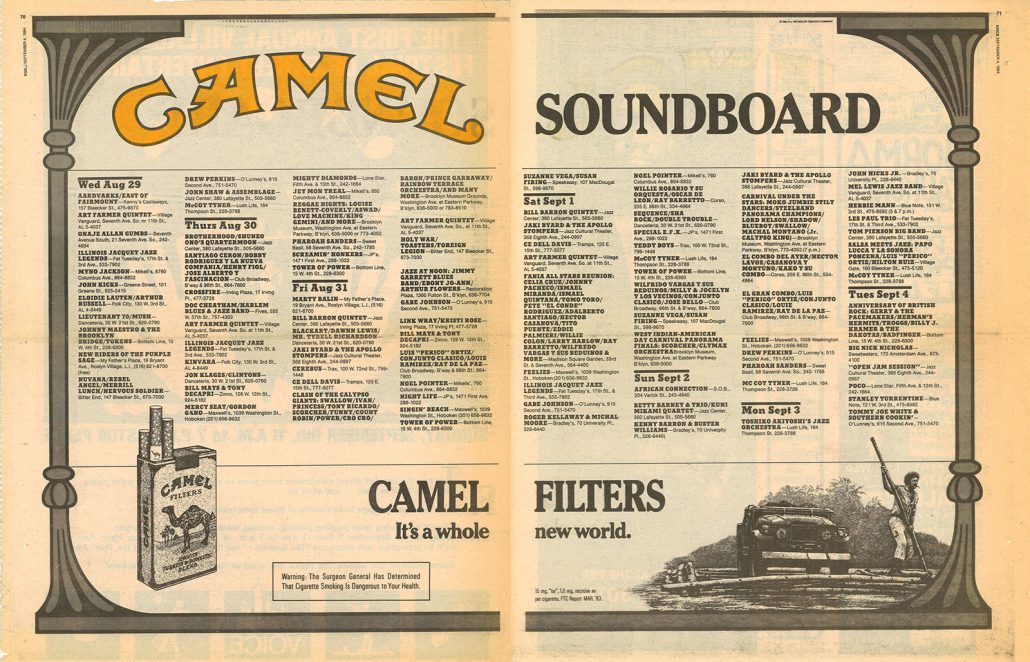 1984 Village Voice Camel spread re
