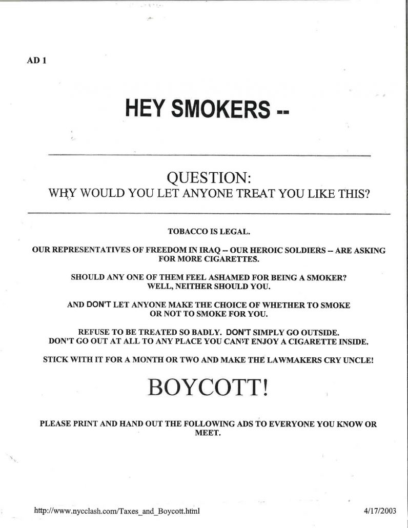 2003 Smokers Boycott Flyer Resize 60