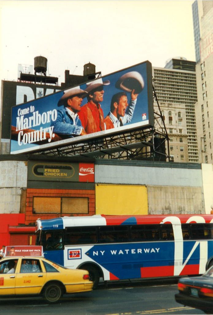 NY Waterway Bus near Marlboro billboard