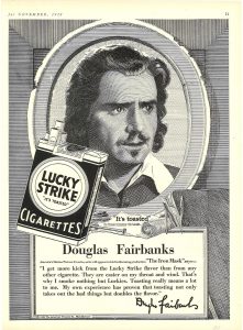 1928 Theatre Magazine Douglas Fairbanks for Lucky Strike 1
