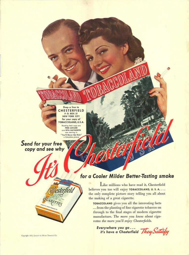 1941 New Yorker Fred Astaire Rita Hayworth for Chesterfield 1