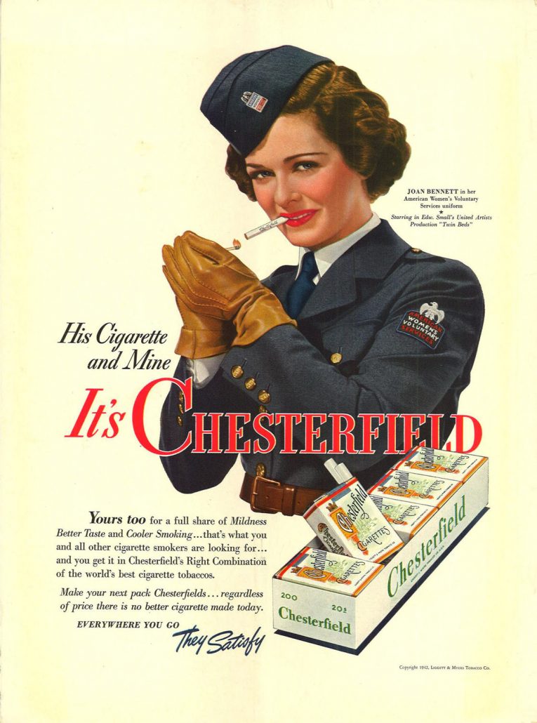 1942 New Yorker Joan Bennett for Chesterfield 1