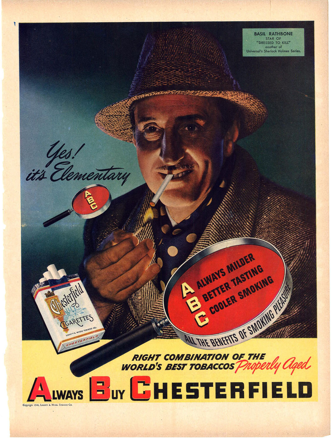 1946 Basil Rathbone for Chesterfield 1 – The Center for the Study of ...