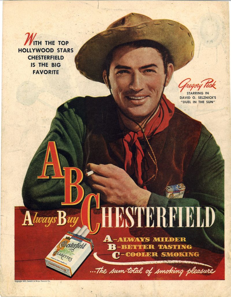 1947 Sat Eve Post Gregory Peck for Chesterfield 1