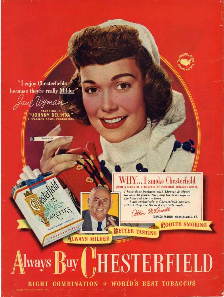 1948 Jane Wyman for Chesterfield