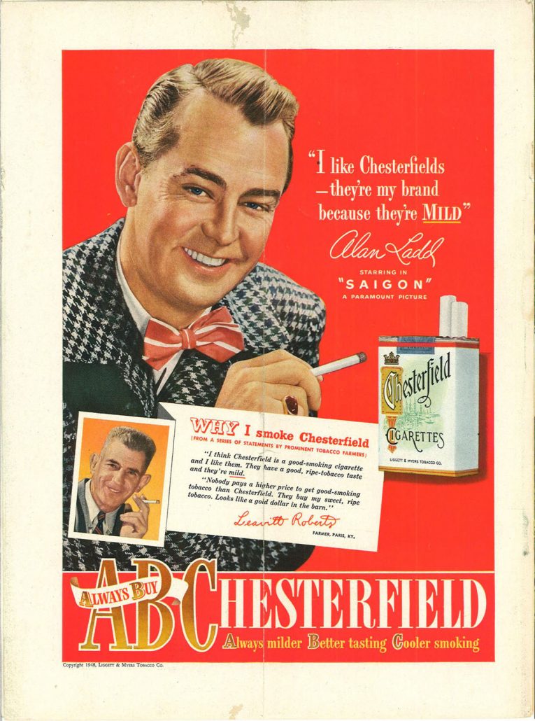 1948 New Yorker Alan Ladd for Chesterfield 1