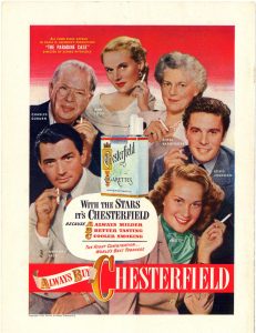 1948 New Yorker Gregory Peck Charles Coburn Ann Todd Etc. for Chesterfield 1
