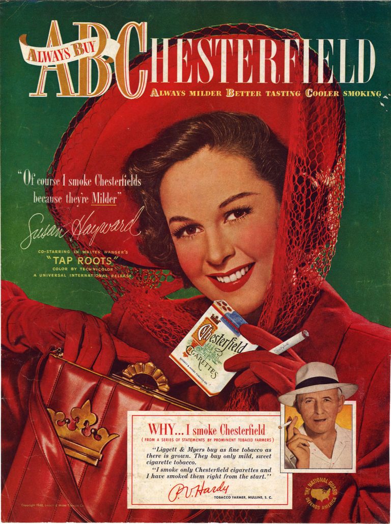 1948 Sat Eve Post Susan Hayward for Chesterfield