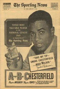 1950 01 04 Sporting News Jackie Robinson for Chesterfield