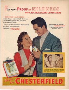 1951 Donna Reed John Derek for Chesterfield
