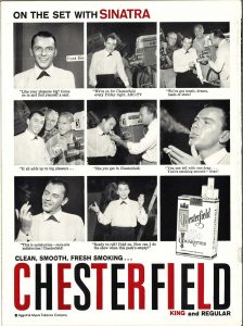 1957 Giants vs Redskins Program Frank Sinatra for Chesterfield