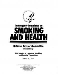 1987 03 31 Smoking Health Committee Proceedings Targeting of Minorities by Cig Ads Pg 1