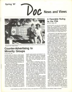 1987 DOC News Views Counter Advertising to Minority Groups Pg 1