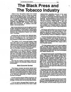 1990 07 Natl Black Monitor Black Press Tobacco Industry Pg 1