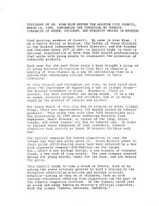 1990 AB Testimony Targeting of Houston Women Children Minorities Pg 1