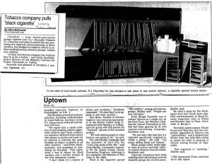 1990 Times Herald Tobacco Co. Pulls Black Cig 1