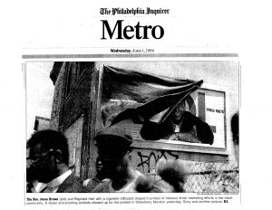 1994 06 01 Phil. Inquirer Billboard Draped in Mourning Pg 1