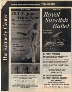 1999 05 09 Wash. Post Jones Zane Dance Co. Ad Sponsor PM 1