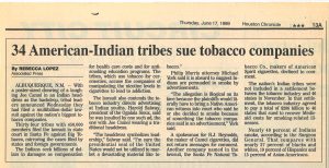 1999 06 17 Houston Chronicle 34 Indian Tribes Suit Tobacco Companies