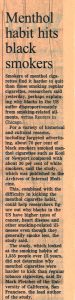 2006 09 26 Financial Times Menthol Habit Hits Black Smokers Pg 1