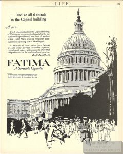 1918 08 08 Life Fatima Ad 6 Tobacco Stands in US Capitol 1