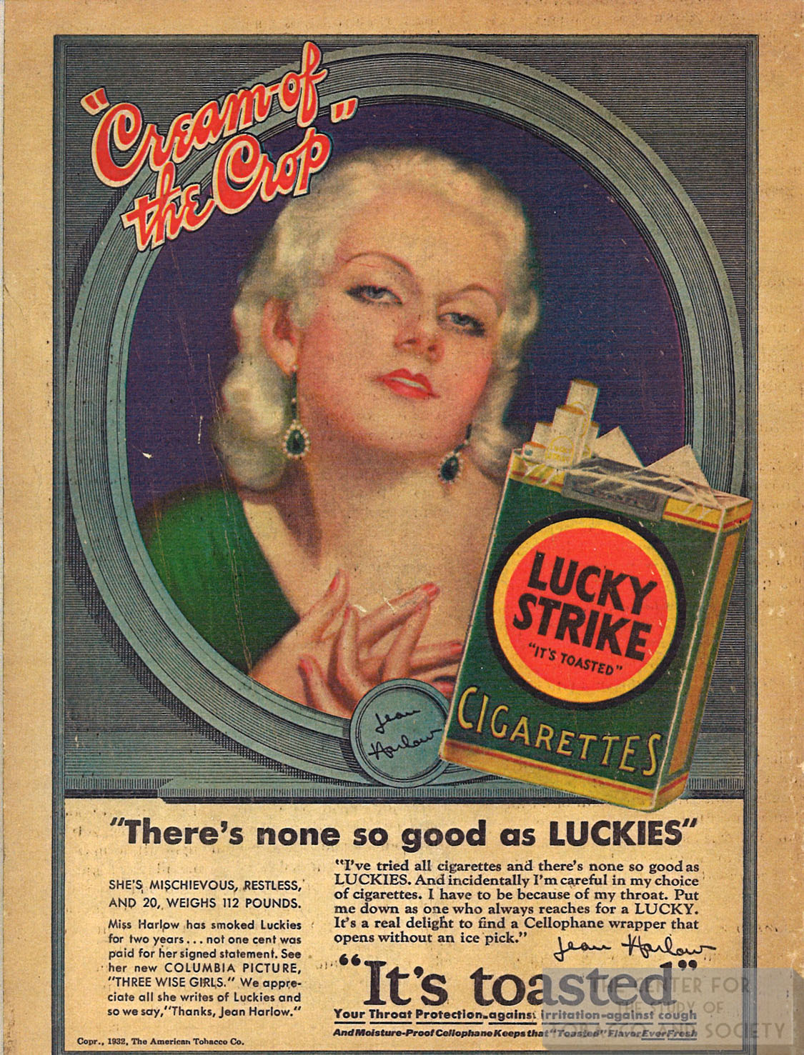 1932 Jean Harlow for Lucky Strike 1