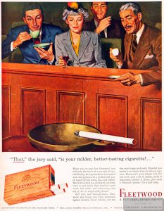 1943 Fleetwood Ad Jury Agrees on Better Tasting Cig 1