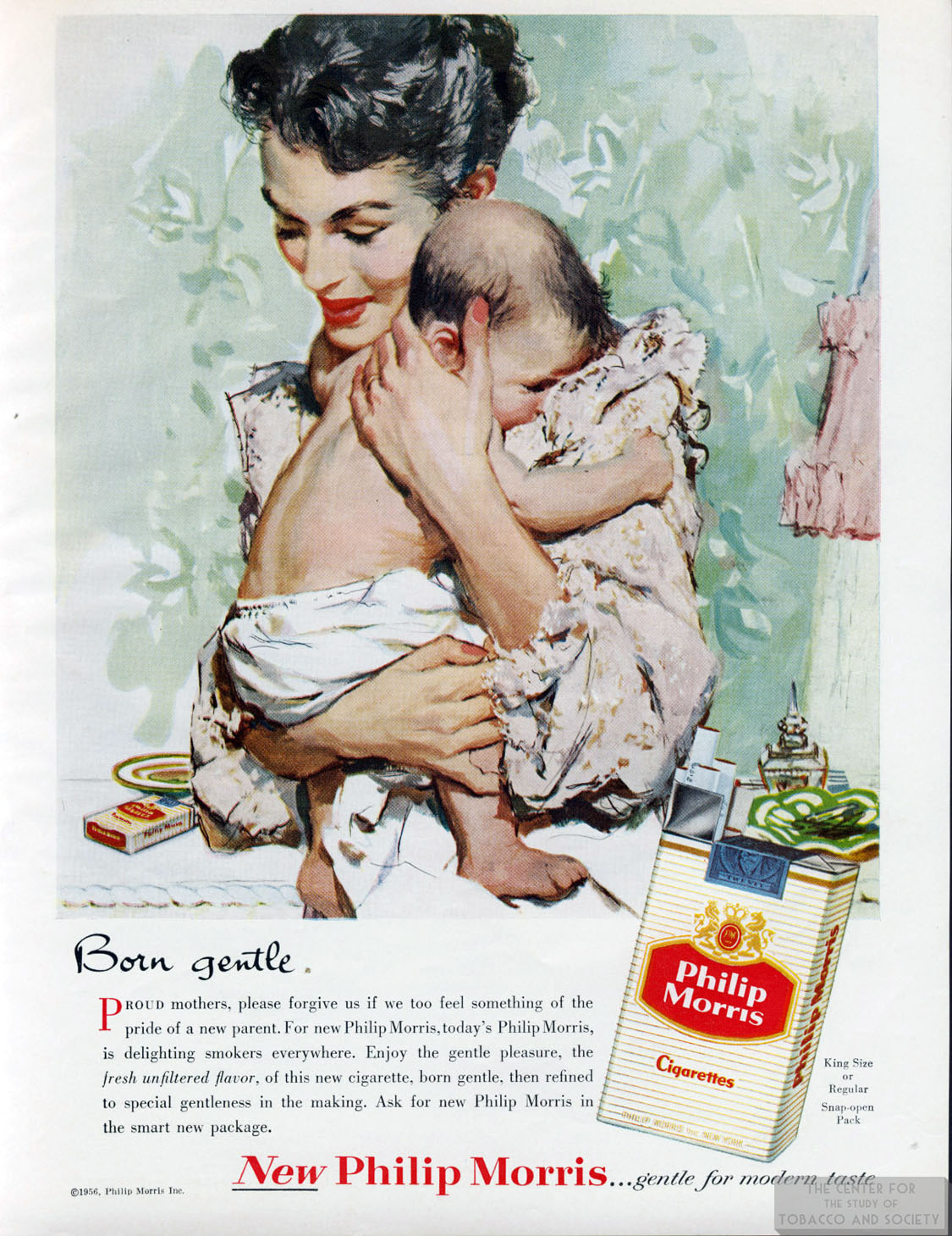 1956 Philip Morris Ad Born Gentle 1 1