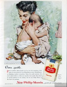 1956 Philip Morris Ad Born Gentle 1