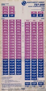 1982 Northwest Orient Seating Chart 1