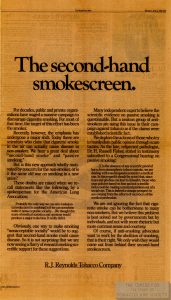 1985 06 06 WA Post RJ Reynolds Ad 2nd Hand Smokescreen 1