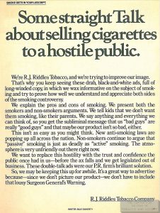 1985 Mad Magazine RJ Reynolds Ad Parody Straight Talk About Selling Cigs 1