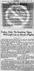 1988 04 23 NY Times Only No Smoking Signs on Shorter Flights 1 1