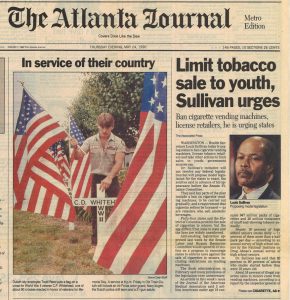 1990 05 24 Atlanta Journal Limit Tobacco Sale to Youth Sullivan Urges Pg 1