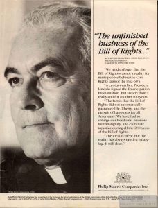 1990 Bill of Rights 200th Anniversary Ad with Thomas Hesburgh