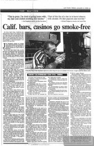 1998 01 02 USA Today California Bars Casinos Go Smoke Free 1