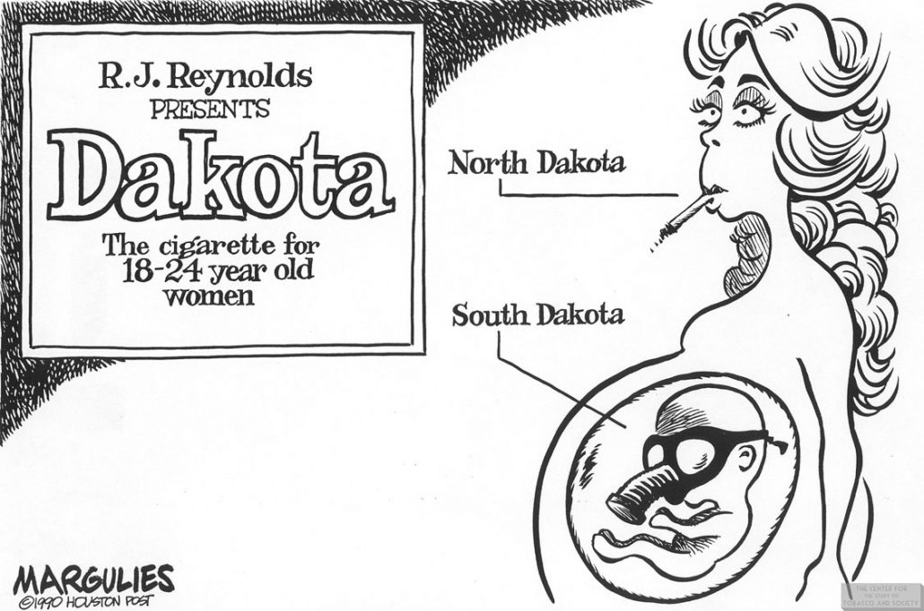 Margulies Cartoon North South Dakota Cigs 1